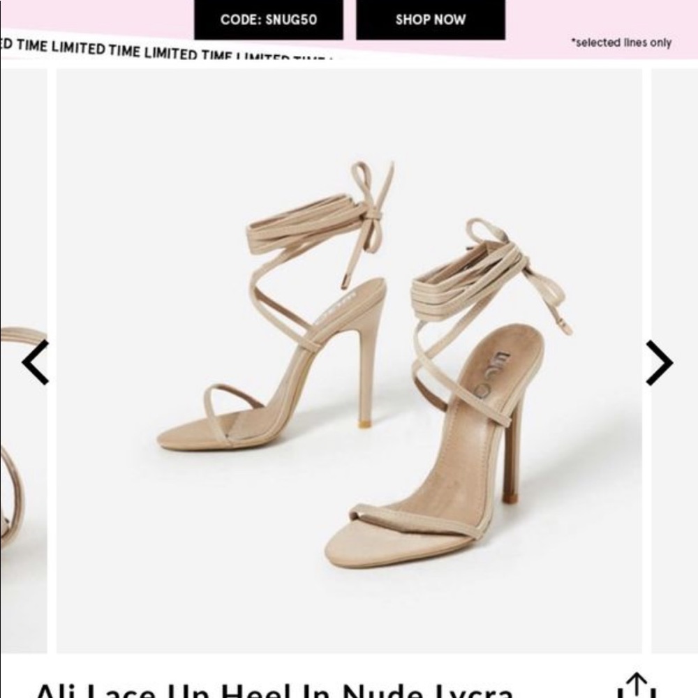 New Nude lace up Lycra heels